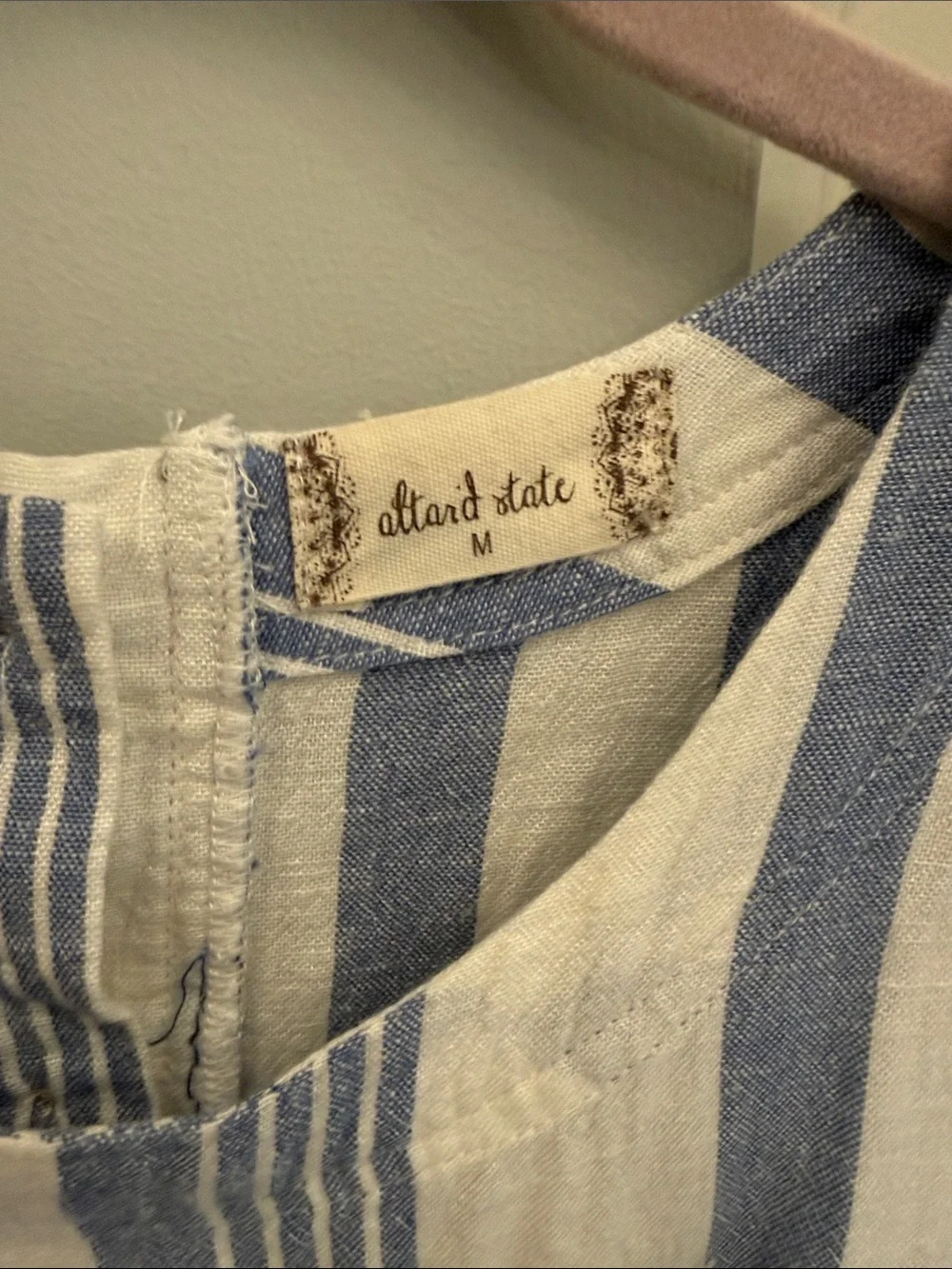 Altar'd State Blue and White Striped Top - Picture 2 of 7